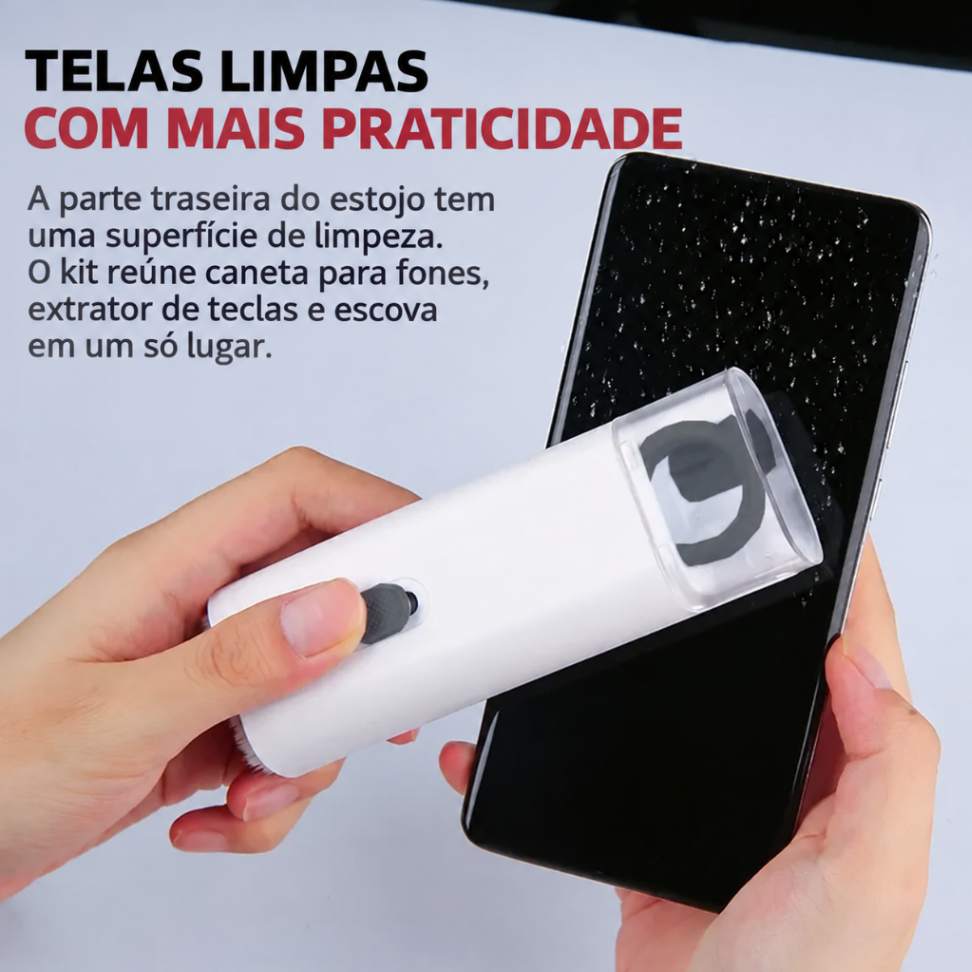 Superfície traseira de limpeza em uso no celular