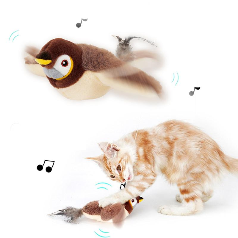Plush toys activate touch can) slapping twitter cat rechargeable cat interactive toy flying bird toy bird (do not fly add catnip | Daraz.com.np