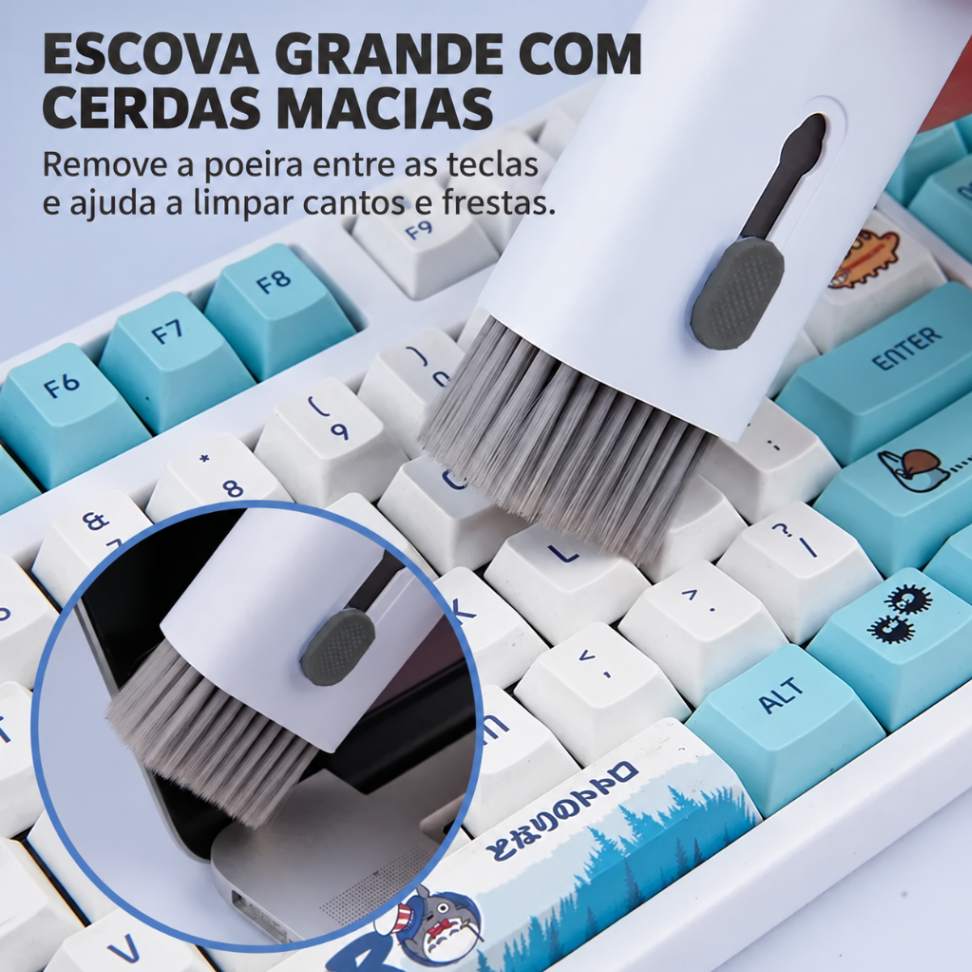 Escova grande com cerdas macias para teclado