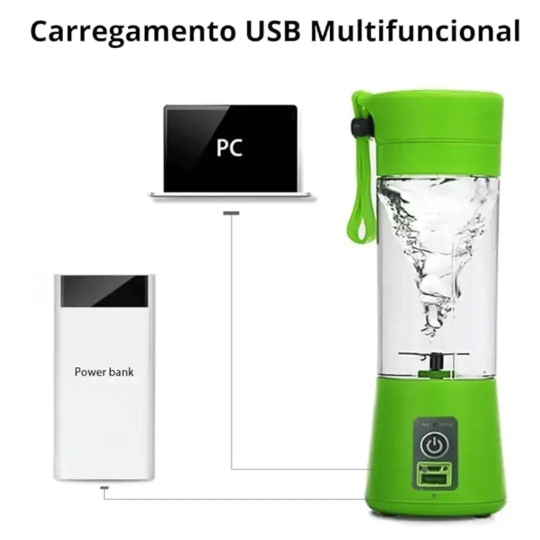 Mini Liquidificador Portátil USB Recarregável