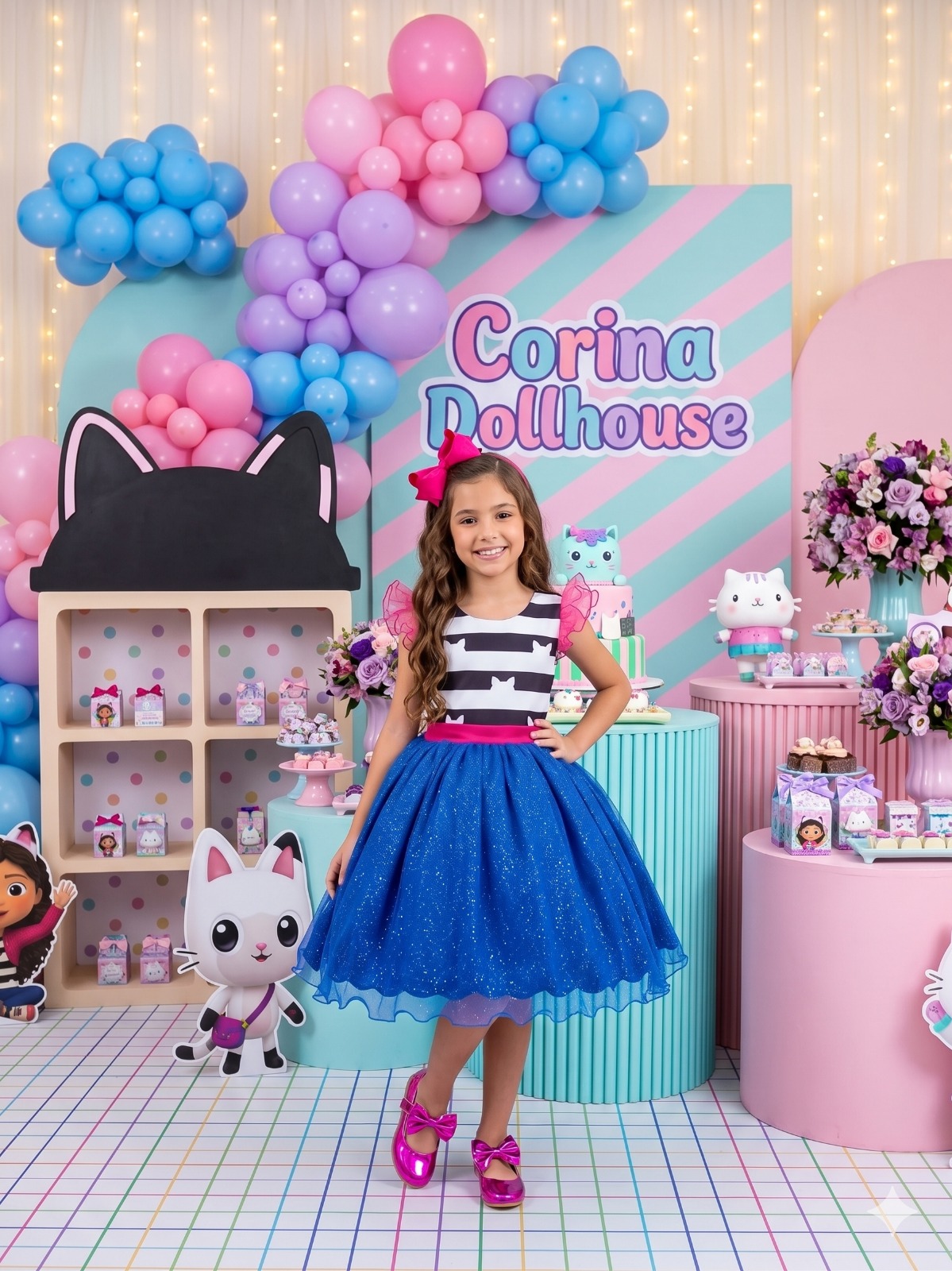 Vestido Mini Miss Temático Casinha de Bonecas Mágica (VESTMNTMMGDGB)