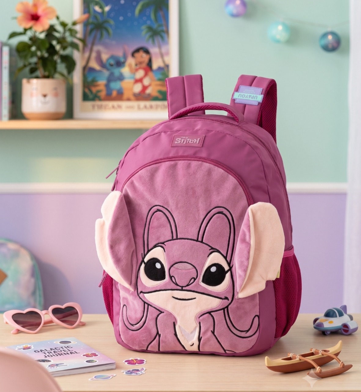 Mochila de Costa Angel Orelhinhas Pelucia Roxo (MCCANGPR)