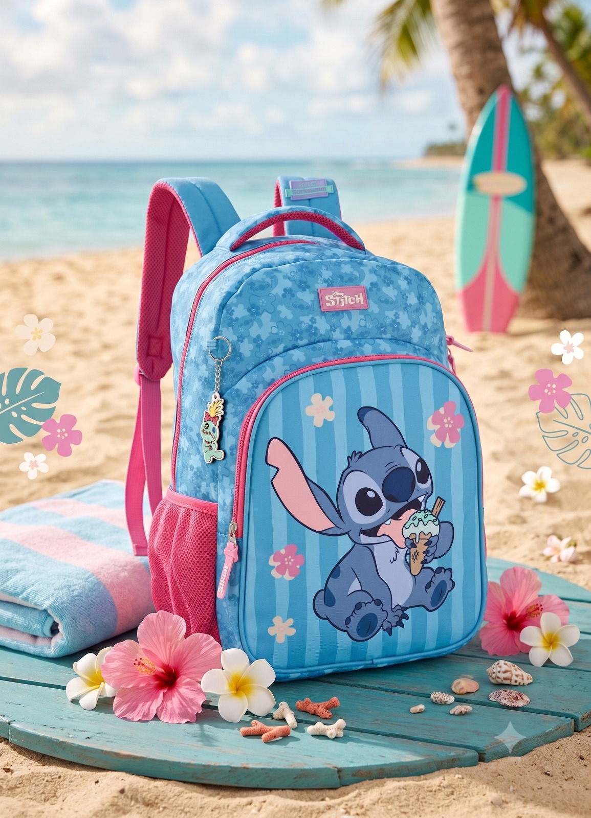 Mochila de Costa Stitch Azul Sorvete (MCSAZL)