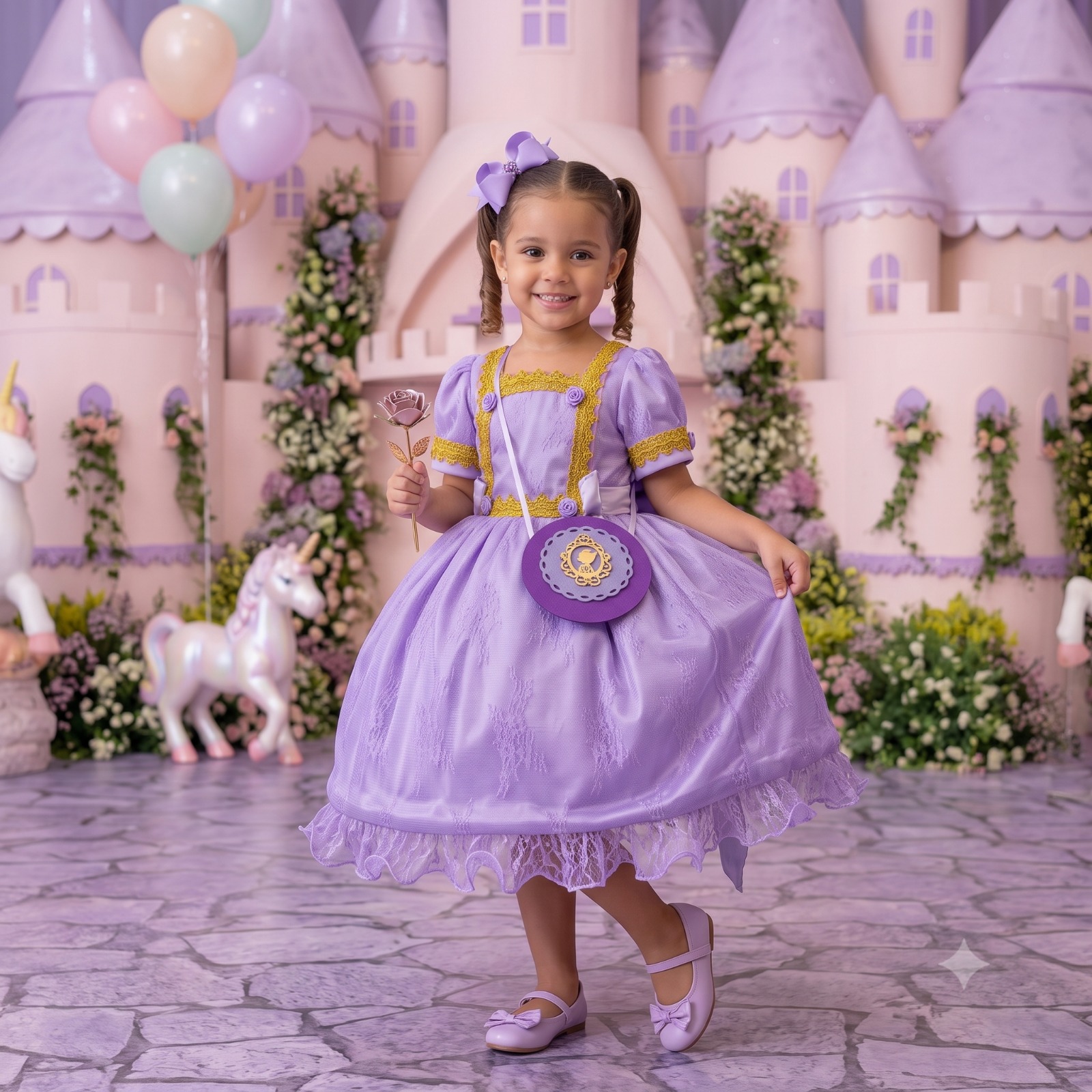 Fantasia Princesa Belli Doce Realeza Princesa Lilas (FTPBDRPLL)