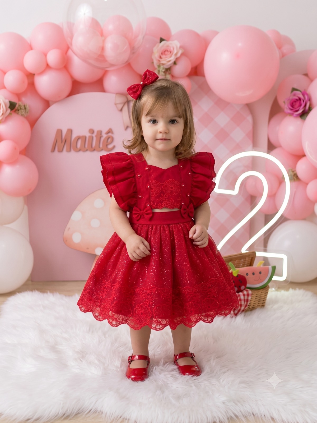 Romper/Vestido Princesa Belli Elisa Vermelho (RMVPRNELSVERM)