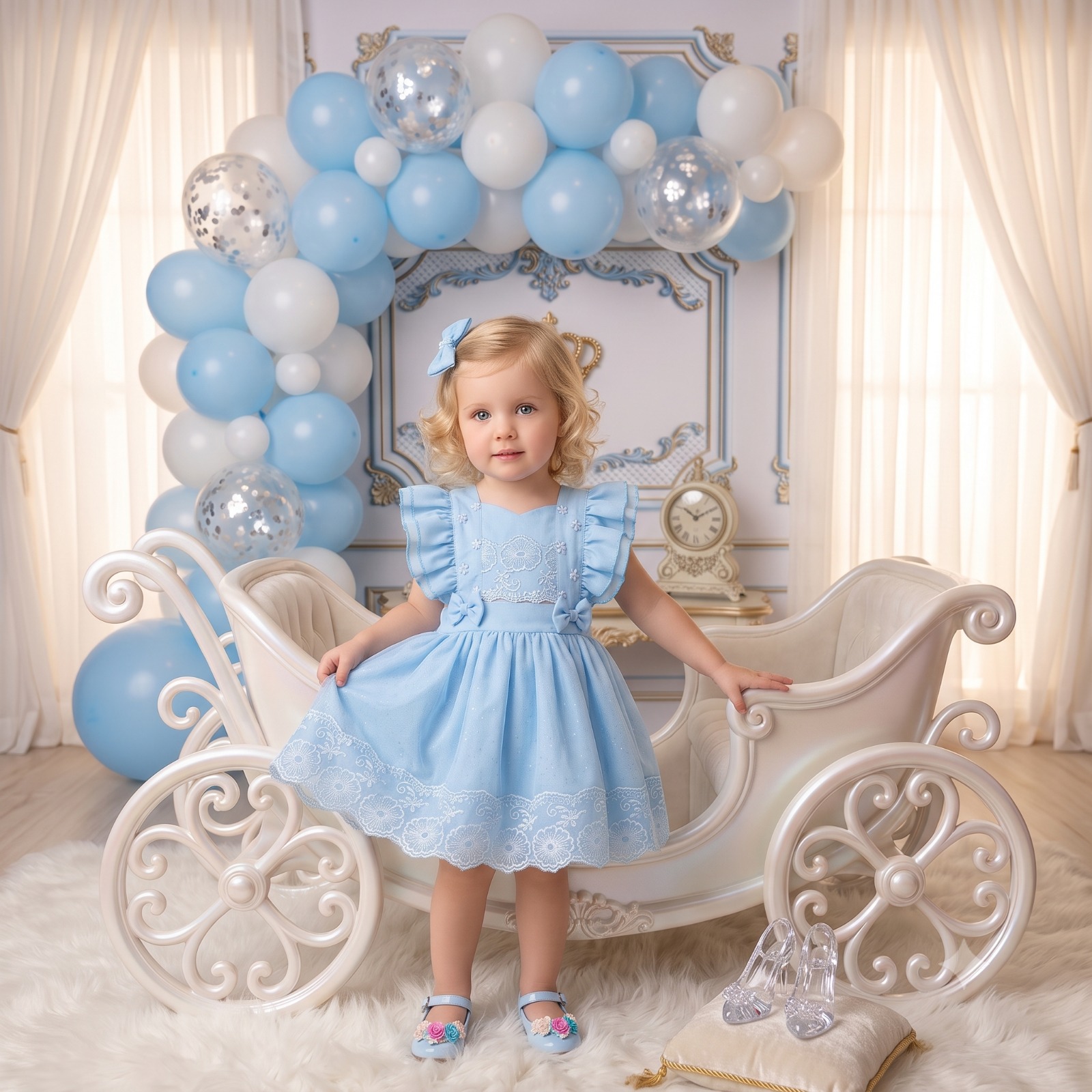 Romper/Vestido Princesa Belli Elisa Azul Bebe (RMPRVESTPRNCSELSAZBB)