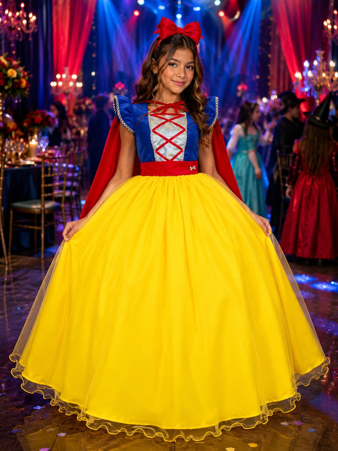 Fantasia/ Vestido Mini Miss Longo Princesa Maça (FANTVESTMNMSSLNGMC)