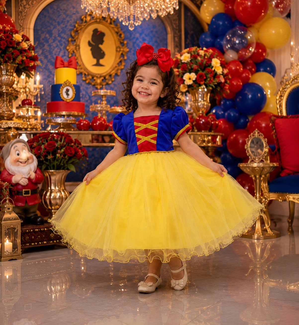 Vestido Menina Bonita Tematico Princesa Maça (VESTMBTPMC)