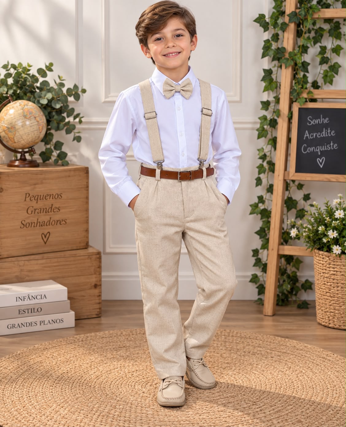 Conjunto Miss Cherry Meninos Social Linho Vitor (CJTMSCMSSCHRSCL5)