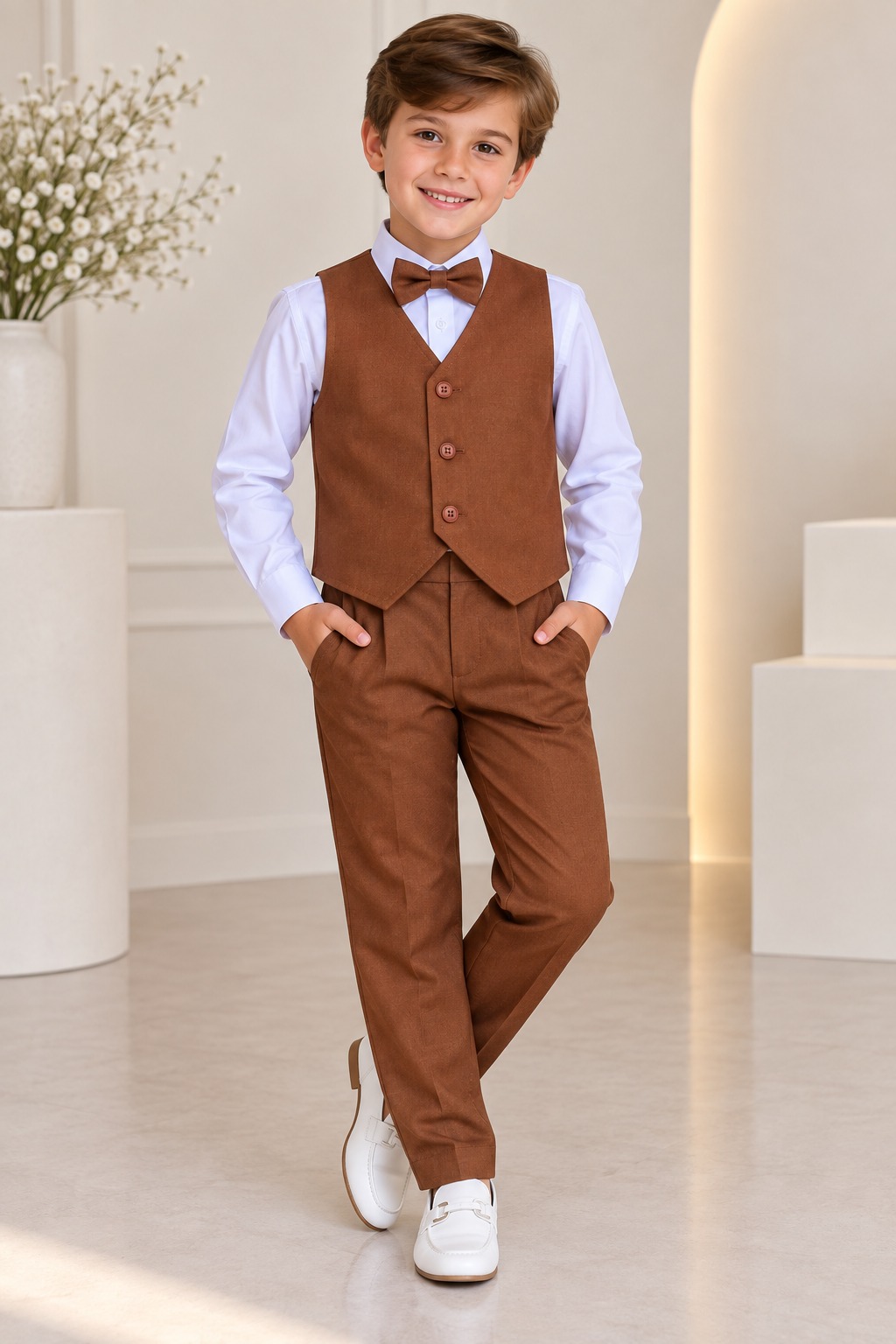Conjunto Miss Cherry Social Leonardo Colete Caramelo (CNJTMSSCHRSCLCLTCRML)